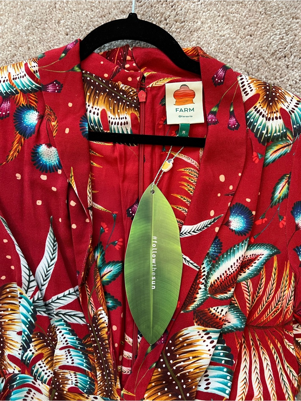 FARM Rio Red Tropical Print Jumpsuit - Picture 2 of 3